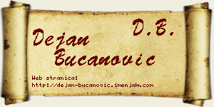 Dejan Bučanović vizit kartica